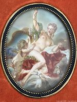 Close-up view of the oval miniature showing subject detail