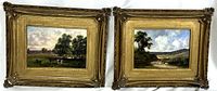Frontal view of both paintings in gilt frames