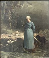 Full view of oil on board painting without frame visible