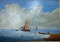 Overall view of the oil painting on canvas without frame