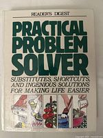 Front cover of the 1992 Practical Problem Solver hardcover book by Reader's Digest showing title and illustrations.
