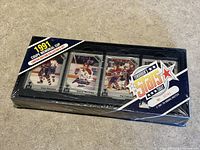 Front view of sealed 1991 Memorial Cup Limited Edition Collector's Set box showing three visible hockey cards and packaging details.