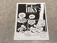 Front cover of INKS magazine featuring black and white cartoon characters in speech bubbles, title 'inks' at the top.