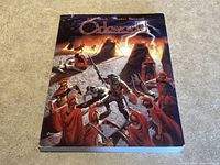 Front cover of Orkworld RPG book with fantasy battle artwork depicting orc and human characters