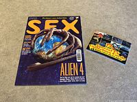 SFX Magazine issue 32 featuring Alien 4 cover photo with Special FX Collector Cards in packaged sleeve beside it