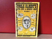 Front cover view showing yellow cover with black text and illustration of Uncle Albert, emphasizing it is a Car Wars supplement from 1985.