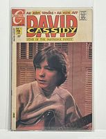 Front cover of the comic book showing David Cassidy with a guitar, titled 'David Cassidy Star Of Partridge Family' from Charlton Comics, issue #1, February 1971.
