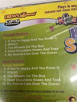 Track list of Drew's Famous Kids Karaoke disc with classic children’s songs