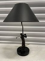 Front view of lamp with shade