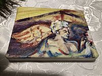 Front view of the acrylic painting showing angel imagery
