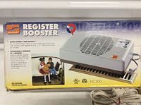 Retail box showing Suncourt Register Booster Equalizer EQ2 image and branding