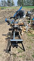 Front view of miter saw and stand