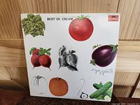 Front cover of the album with colorful vegetable illustrations and Polydor logo.