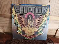 Front cover of Eruption Featuring Precious Wilson 1978 vinyl LP album showing illustrated woman and geometric artwork.