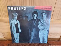 Front cover of Hooters Nervous Night LP showing band members in monochrome.