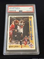 Front of the 1991 Upper Deck Michael Jordan All-Star card #69 graded PSA 9 Mint.