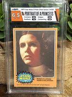 Front of 1977 Star Wars O-Pee-Chee Series 3 #160 Princess Leia card in graded slab showing 6.5 grade and card details.