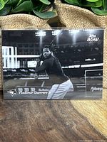 Front view of the card showing Vladimir Guerrero Jr in batting stance in black and white.