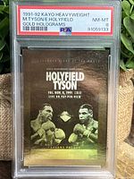 Front view of the PSA graded hologram card showing Tyson and Holyfield with fight date and location details.