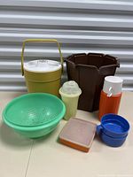 All items in the lot arranged together showing the variety of containers and drinkware.