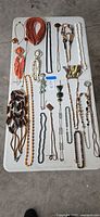 Overview of all necklaces laid on table