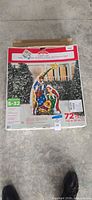 Retail box showing Holiday Time 72 in LED stained glass-look nativity set
