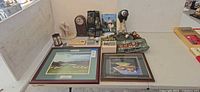 Wide shot of all golf-themed items on table