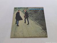 Front cover of Simon & Garfunkel Sounds of Silence vinyl LP showing the duo on a path with trees.