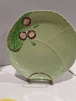 green leaf-shaped Carlton Ware plate front view