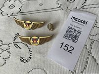 Two Edmonton Airports wing pins, one praying hands lapel pin with clutch backs