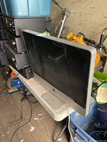 Front view of Apple iMac showing screen and stand