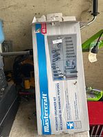 Boxed Mastercraft Pegboard Organizer Kit showing product details and 48-piece count