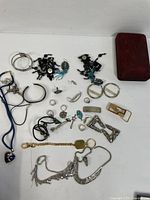 Overview of entire assortment spread on table