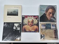 Top view of all 5 vinyl records arranged in a grid, showing front album covers.