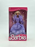 Front view of the sealed Sears Special Limited Edition Barbie doll in original box displaying the lavender gown and branding.
