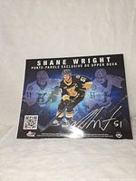 Photo showing signed Shane Wright promotional Upper Deck photo with signature and branding visible.
