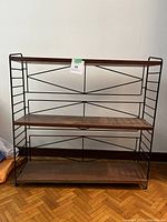 Front view of entire shelf on parquet floor