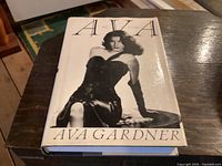 Front cover of the hardcover biography book titled 'Ava' with a black and white photo of Ava Gardner.