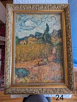 Front view of oil painting and frame showing composition and overall condition