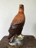 Front view of the Beswick porcelain bird decanter showing detailed painted feathers and facial features.