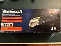 Box of Mastercraft Multi-crafter Tool Kit showing brand, product name, and features.