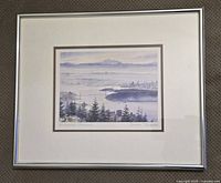 Full view of the framed print showing 'Vancouver Morning' title and artist signature.