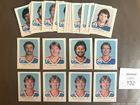 Full spread showing multiple Edmonton Oilers hockey cards including Wayne Gretzky, Mark Messier, Paul Coffey, Grant Fuhr, Jari Kurri.
