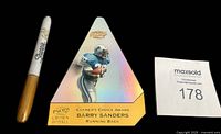 Front side of large die cut shiny insert card showing Barry Sanders in football gear with 'Cramer's Choice Award' text and Pacific Crown Royale branding.