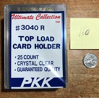 Front view of the sealed pack of 25 Ultimate Collection top load card holders showing product label and branding.
