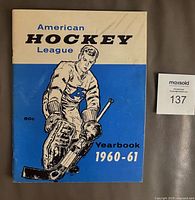 Front cover showing title, goalie illustration, 50¢ price and autograph