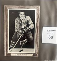 Front view of Beehive Claude Provost photo with player image and nameplate
