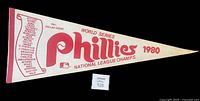 Full view of pennant showing graphics and size reference