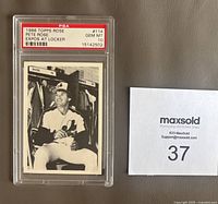 Front of PSA-slabbed 1986 Topps Pete Rose card showing PSA label and card image