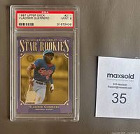 Front of encapsulated Vladimir Guerrero Star Rookies card showing PSA label with Mint 9 grade